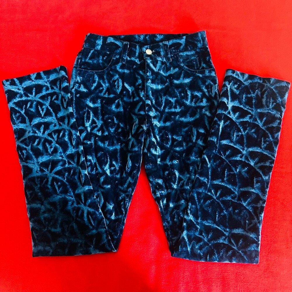 rare vintage blue velvet jeans